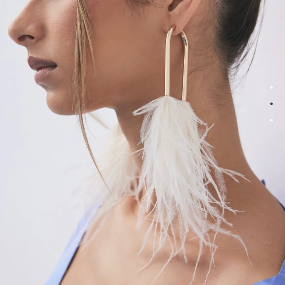 Cult Gaia Meta feathered earrings